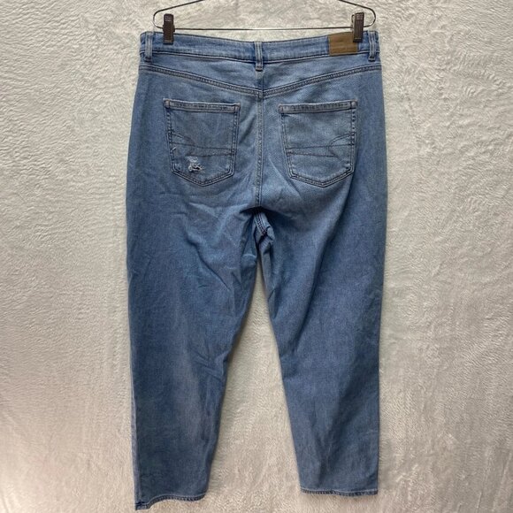 American Eagle Outfitters Mom Jeans Women's 14 Blue Cotton High Rise Distressed - Picture 7 of 14
